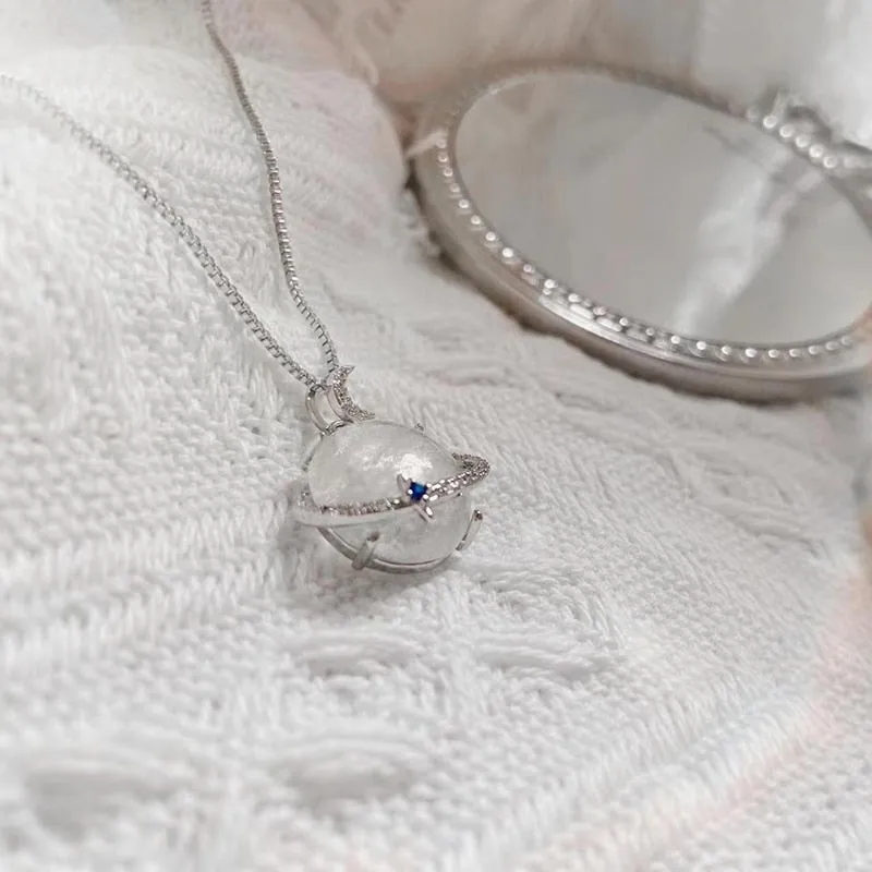 Elegant Lunar Bliss Crystal Necklace