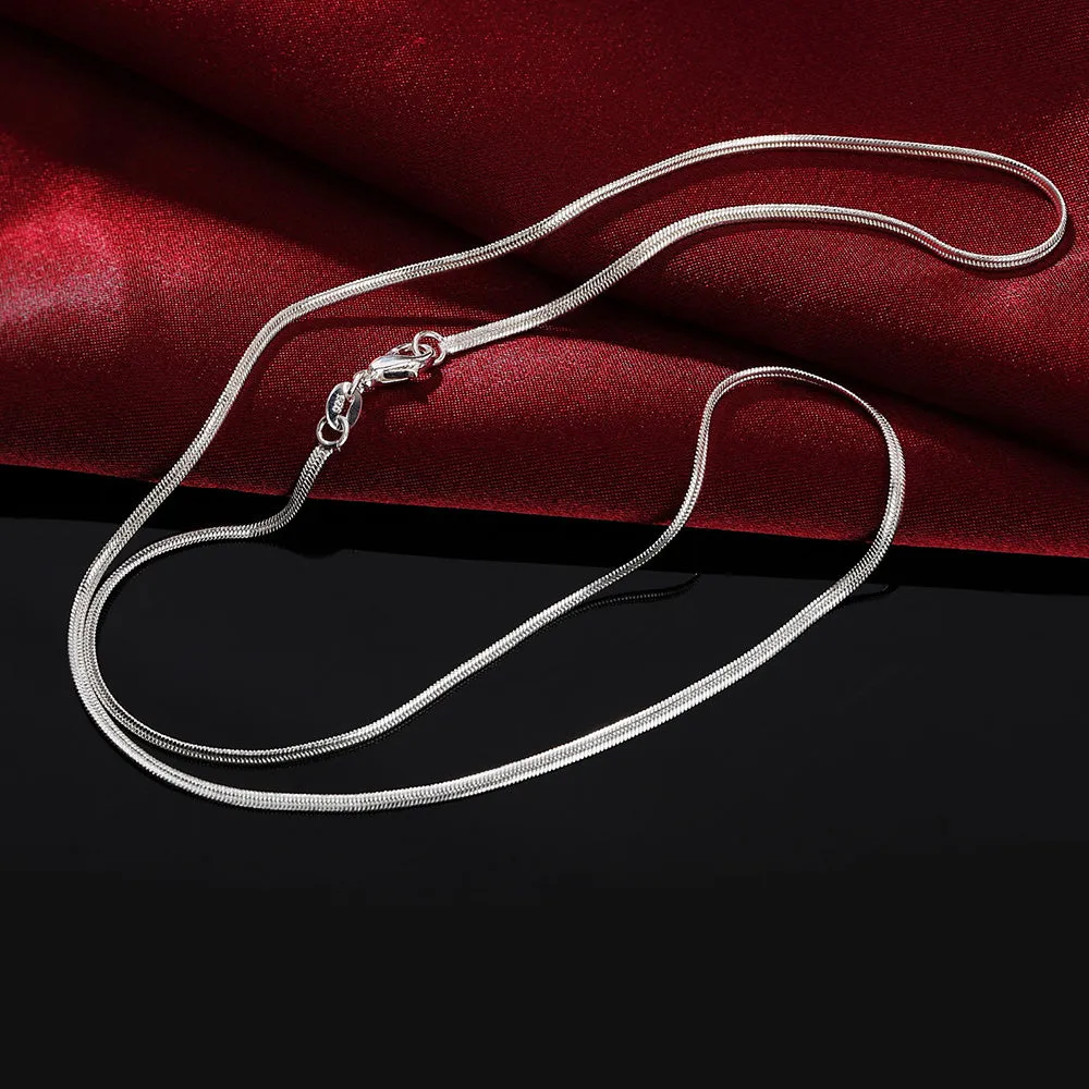 European And American Style 2MM Flat Snake Chain Necklace