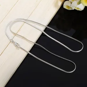 European And American Style 2MM Flat Snake Chain Necklace