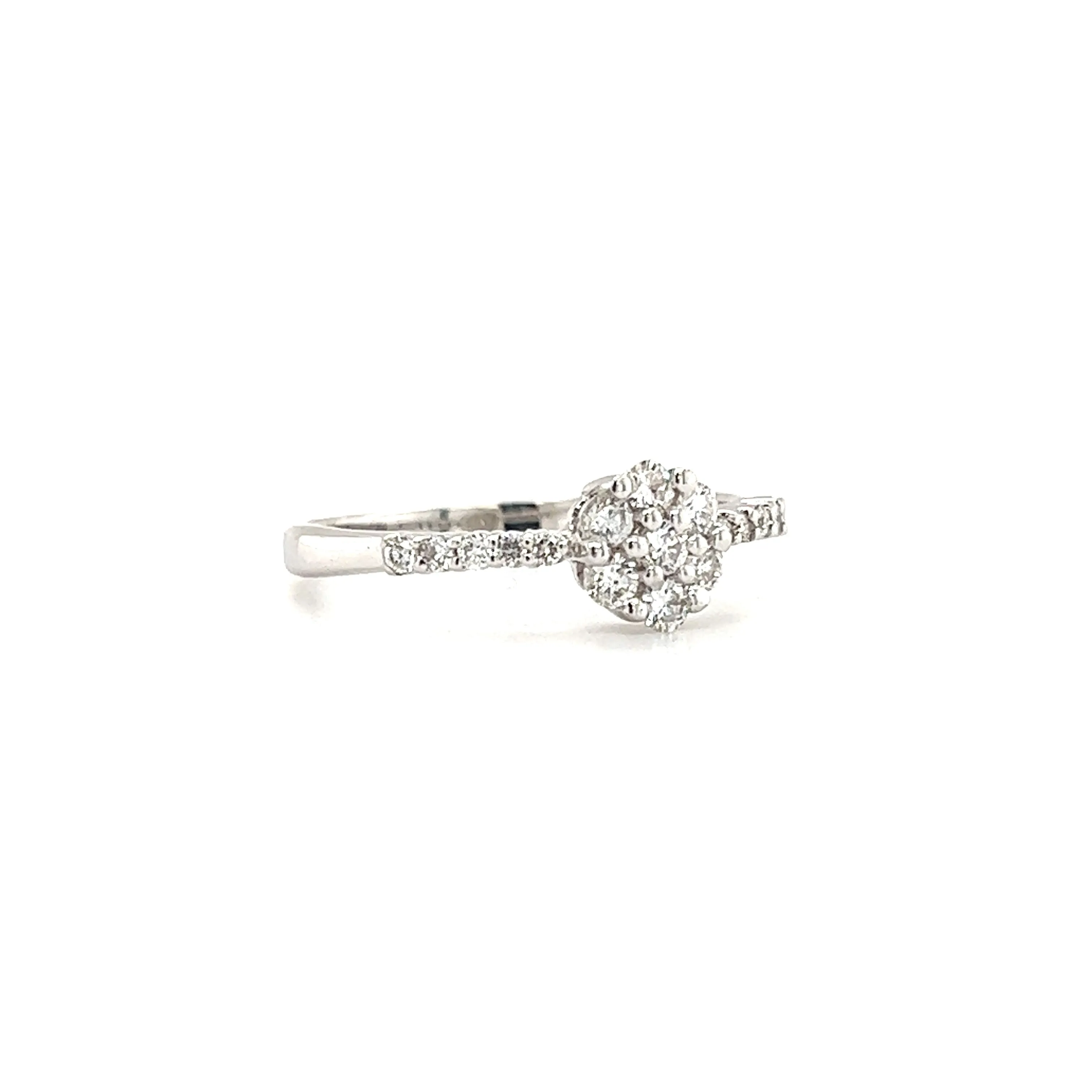 Floral Diamond Ring with 0.36ctw of Diamonds in 14K White Gold