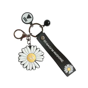 Flower Keychain For Women Silicone Trinket Charms Daisy Key Chain Girl Bags Keyring Jewelry Gift Key Ring Car Bag Pendant