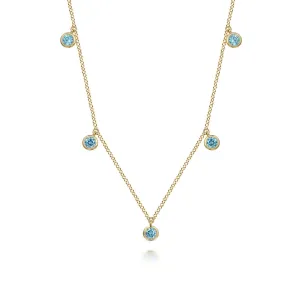 Gabriel & Co. Blue Topaz Station Necklace