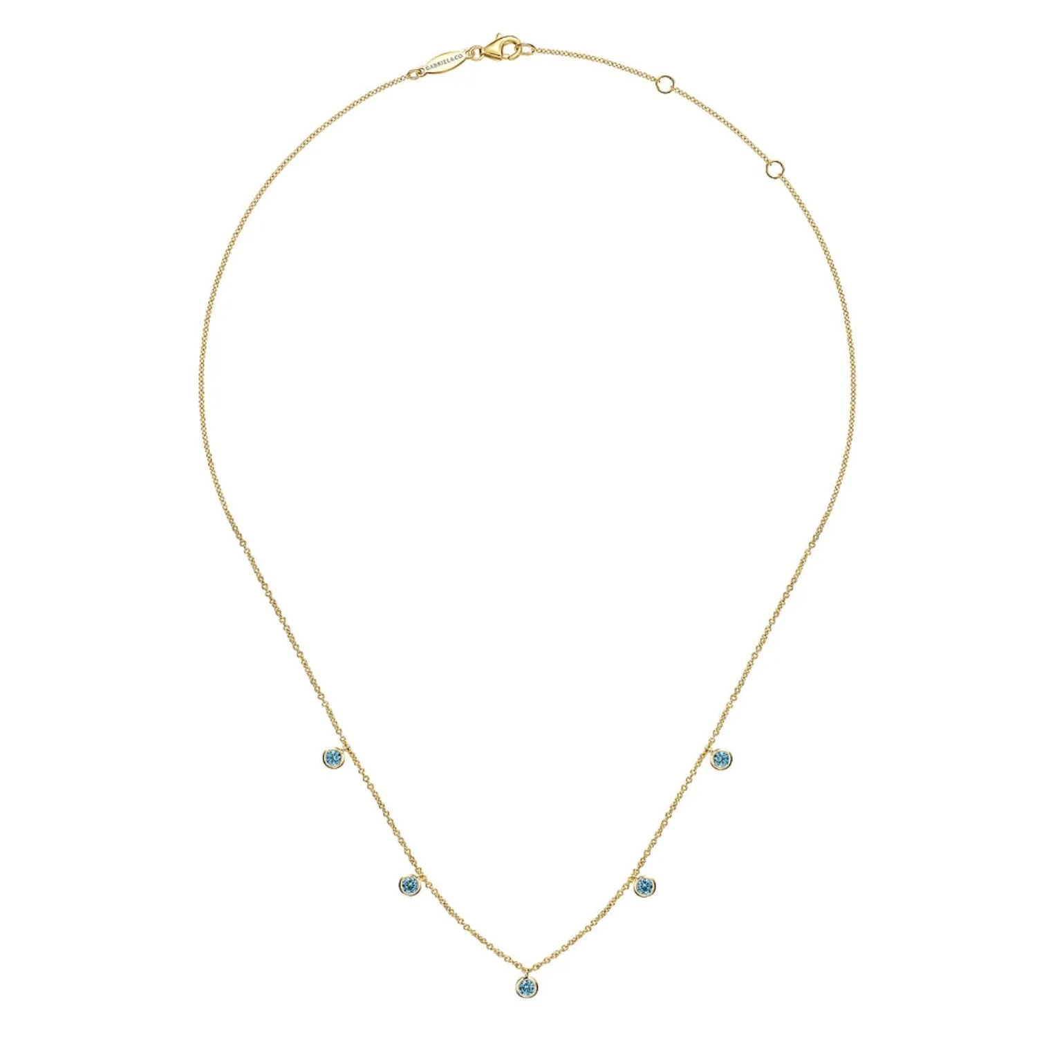 Gabriel & Co. Blue Topaz Station Necklace