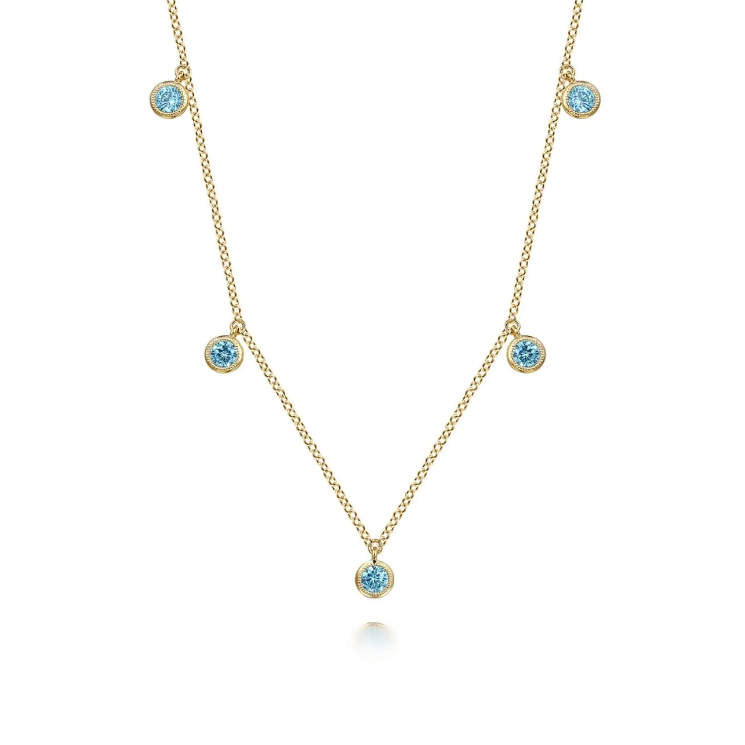 Gabriel & Co. Blue Topaz Station Necklace