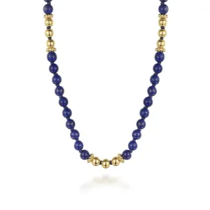 Gabriel & Co. Gold Beaded Gemstone Necklace