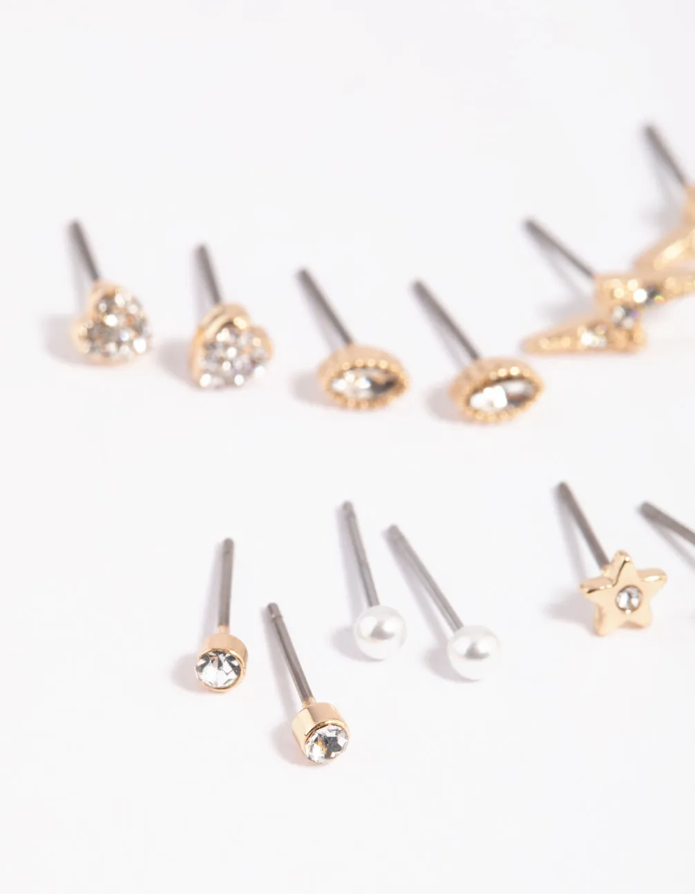 Gold Celestial Pearl Stud Earring 8-Pack