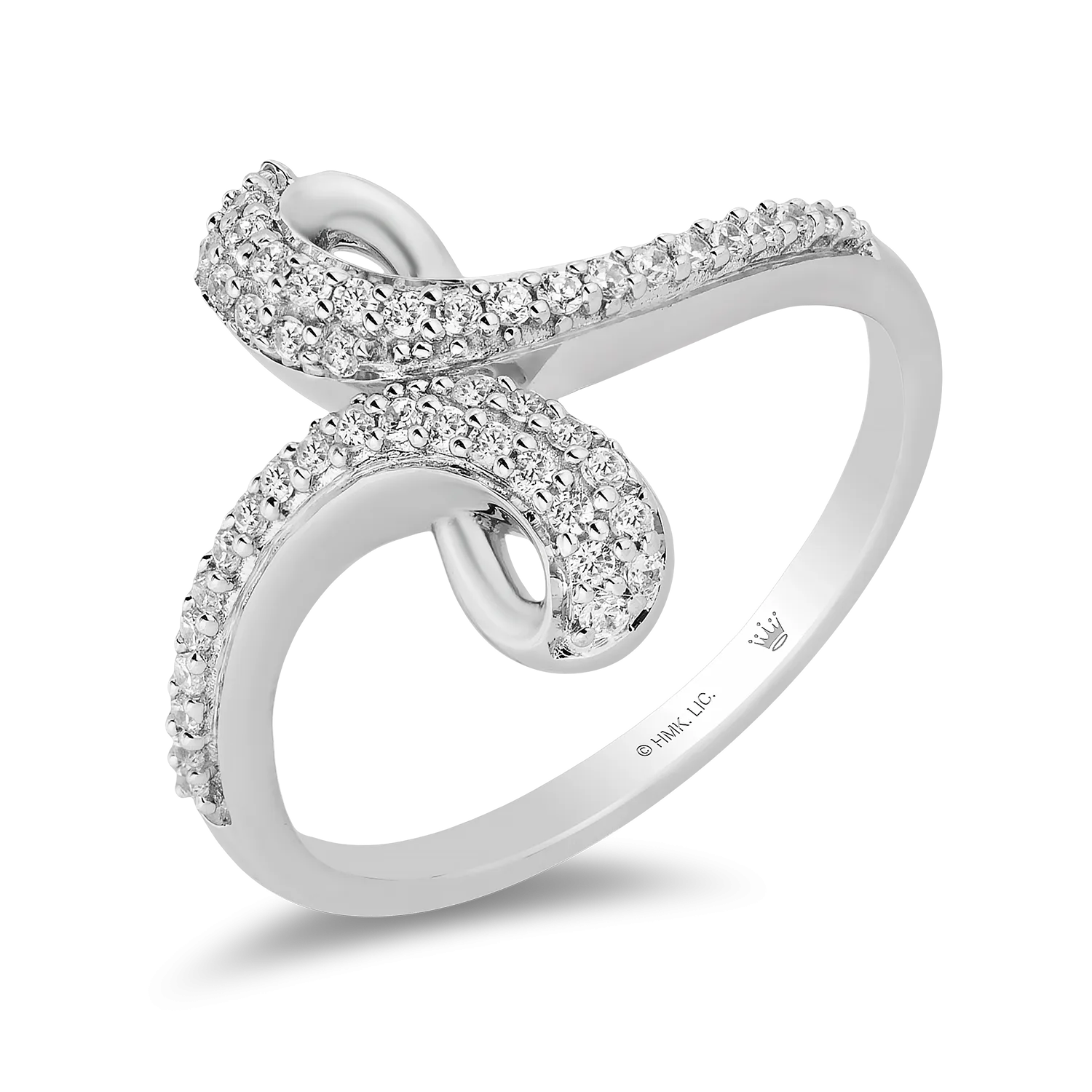 Hallmark Fine Jewelry Abstract Infinity Ring in Sterling Silver with 1/4 Cttw of Diamonds