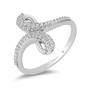 Hallmark Fine Jewelry Abstract Infinity Ring in Sterling Silver with 1/4 Cttw of Diamonds