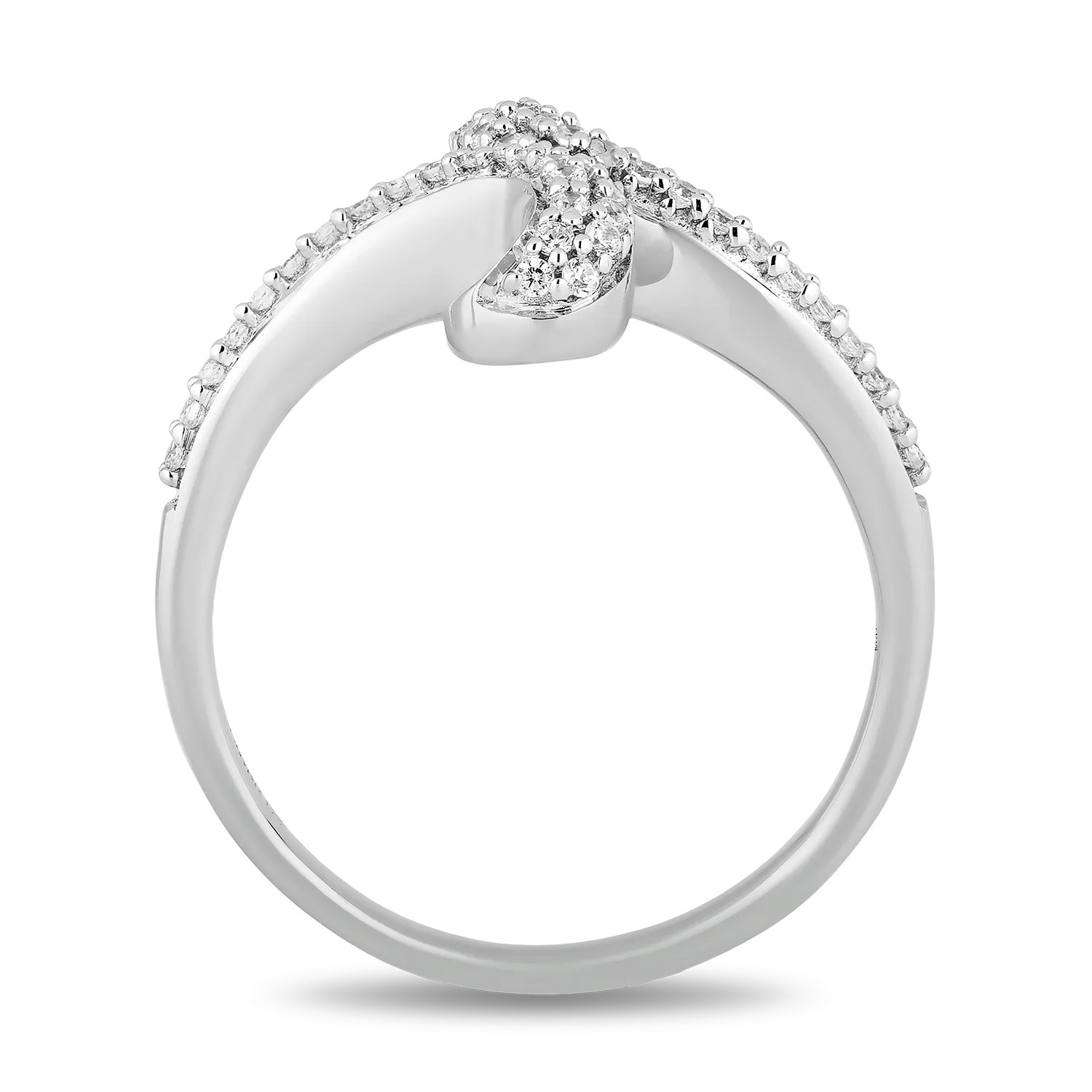 Hallmark Fine Jewelry Abstract Infinity Ring in Sterling Silver with 1/4 Cttw of Diamonds