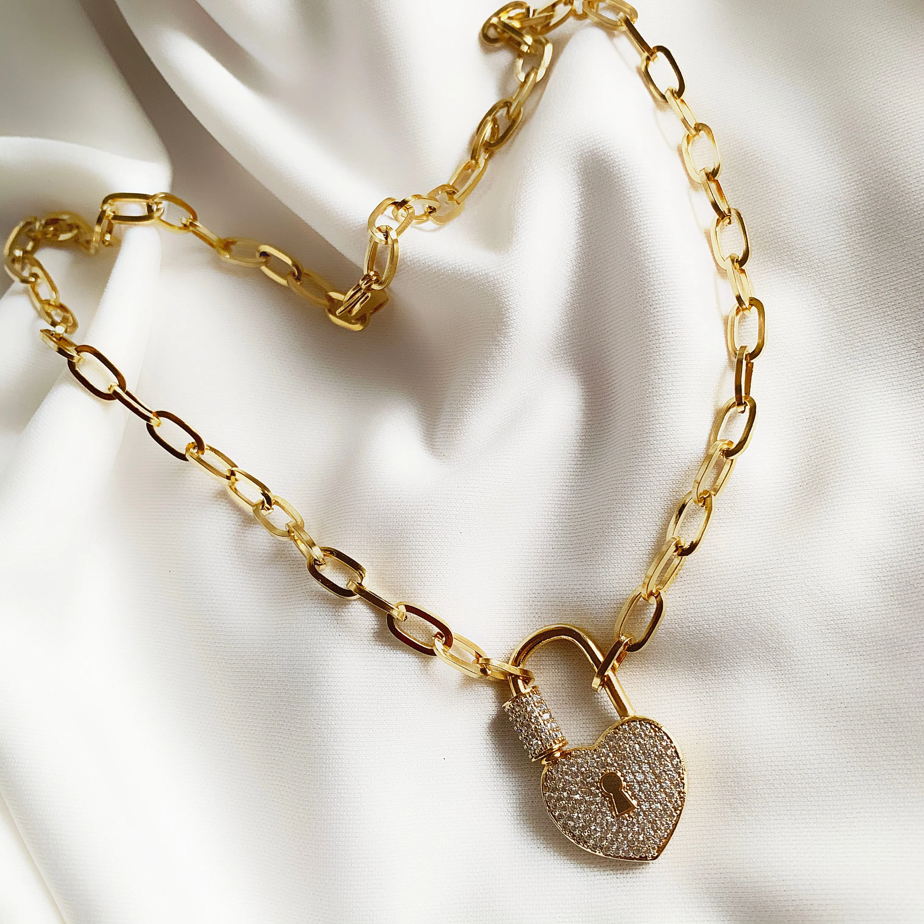 Heart Lock - Golden Necklace