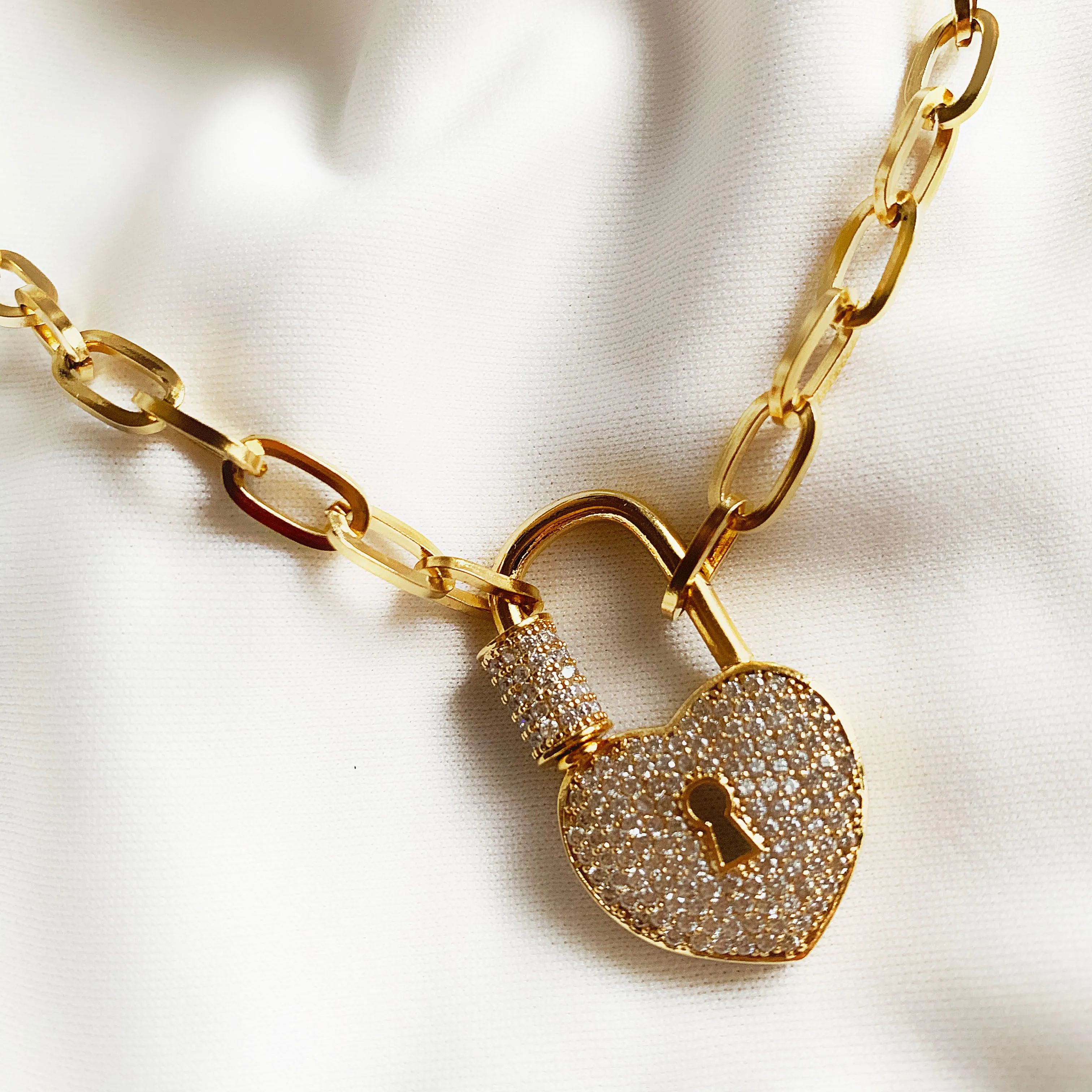 Heart Lock - Golden Necklace