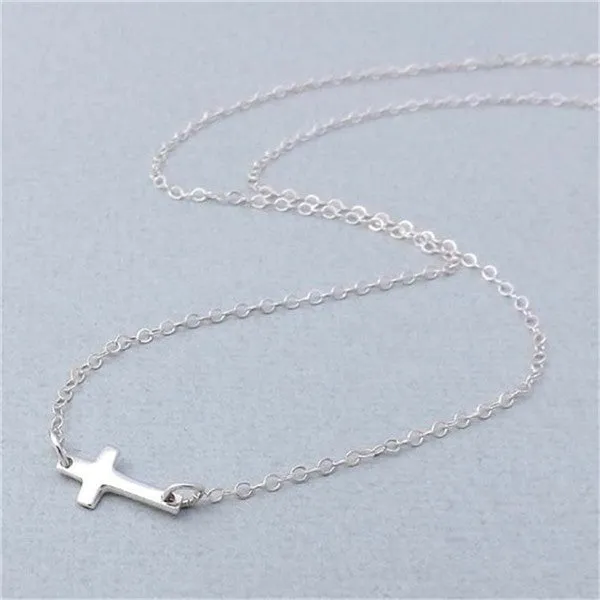 Horizontal Cross Pendant Necklace Jewelry