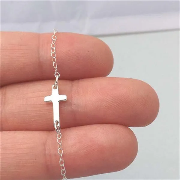 Horizontal Cross Pendant Necklace Jewelry