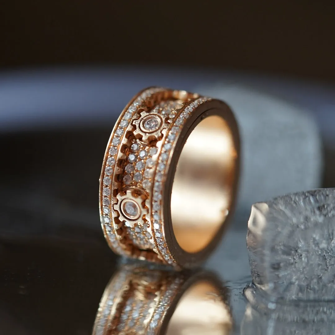 INFINITY - 18K Rose Gold Wheeling Diamond Ring