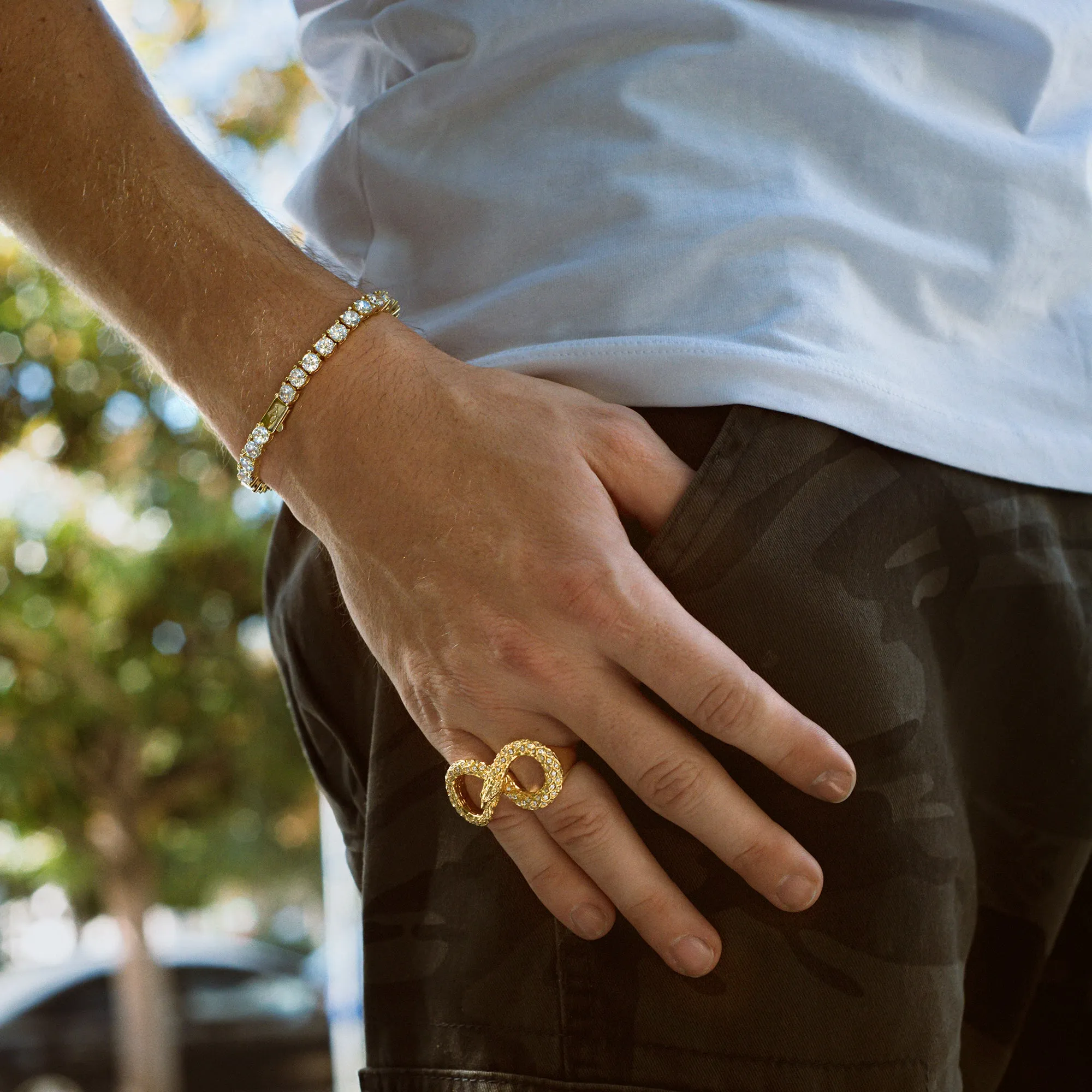 Infinity Snake Double Finger Ring