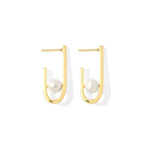 J Hoop Freshwater Pearl Earrings by SLATE   SALT