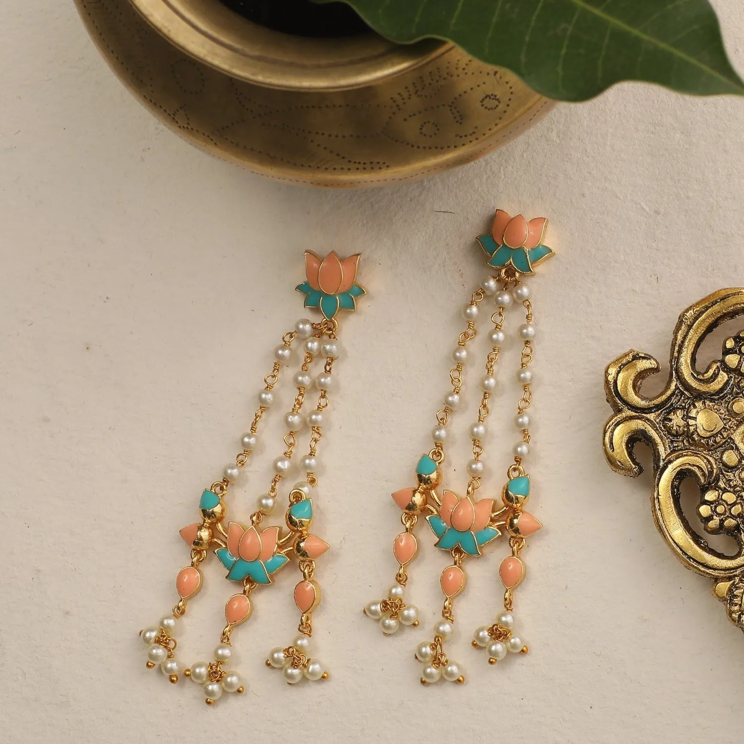 Jalaja Double Motif Long Earring