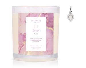 June Pearl Birthstone Charm - Jewel Candle