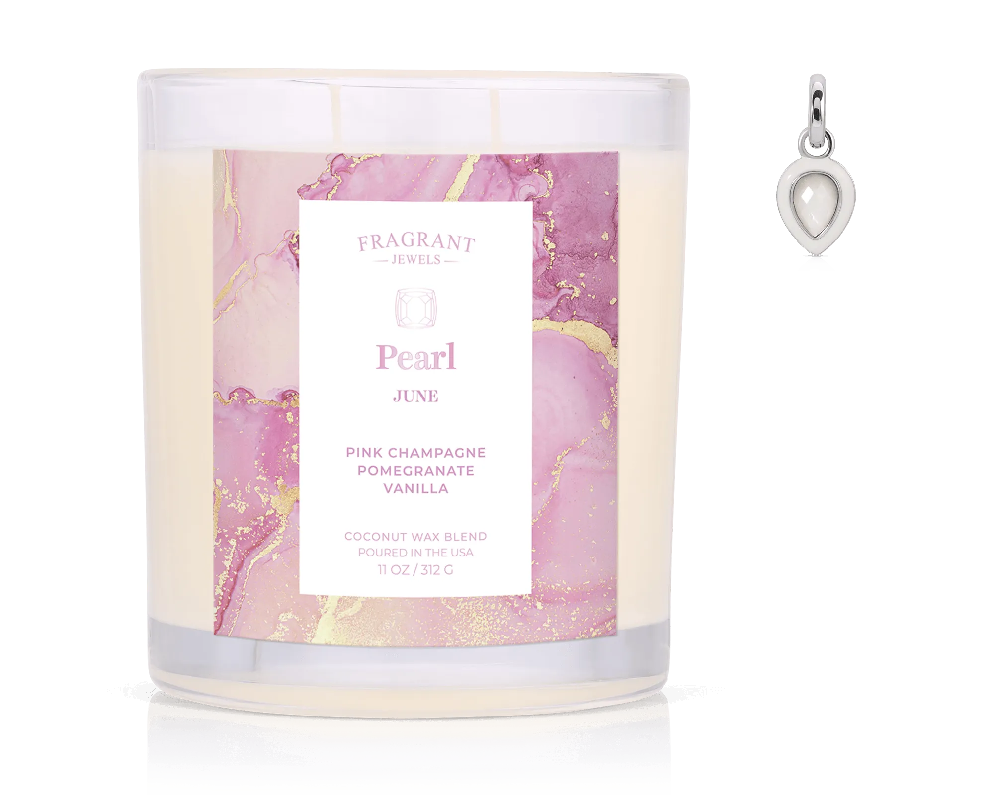 June Pearl Birthstone Charm - Jewel Candle