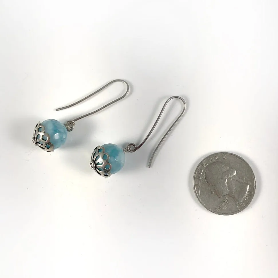 Larimar & Sterling Silver Earrings