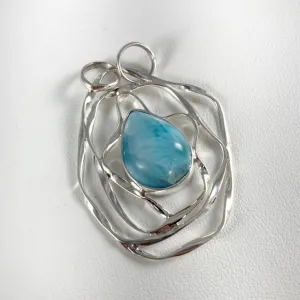 Larimar & Sterling Silver Pendant