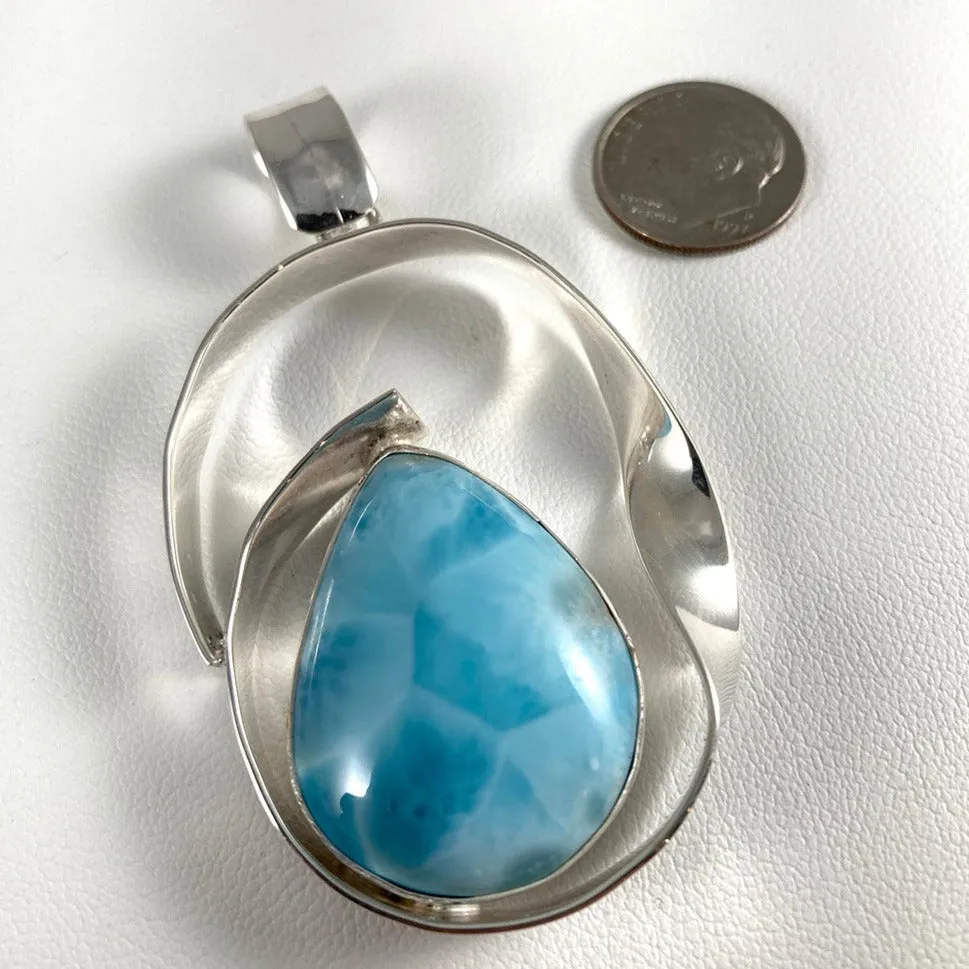 Larimar & Sterling Silver Pendant