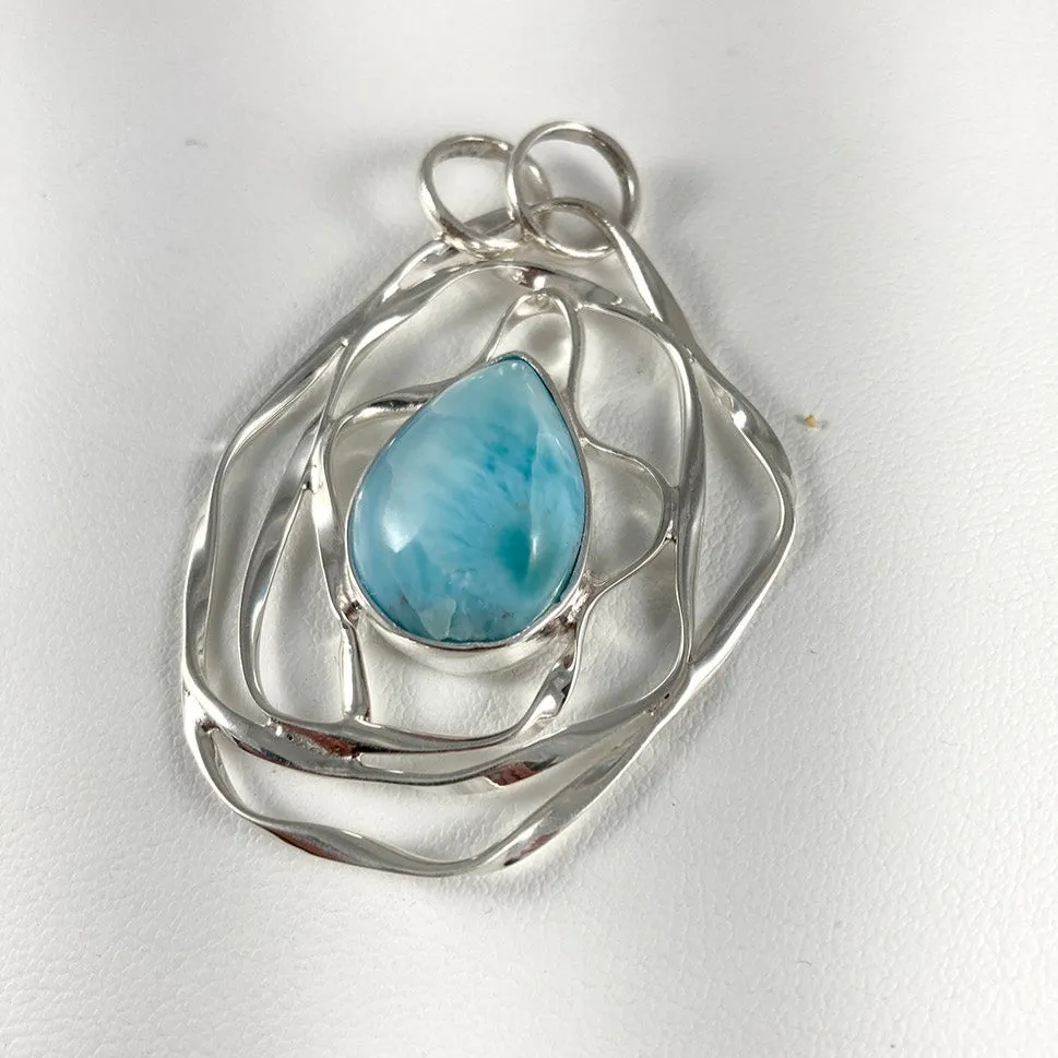 Larimar & Sterling Silver Pendant