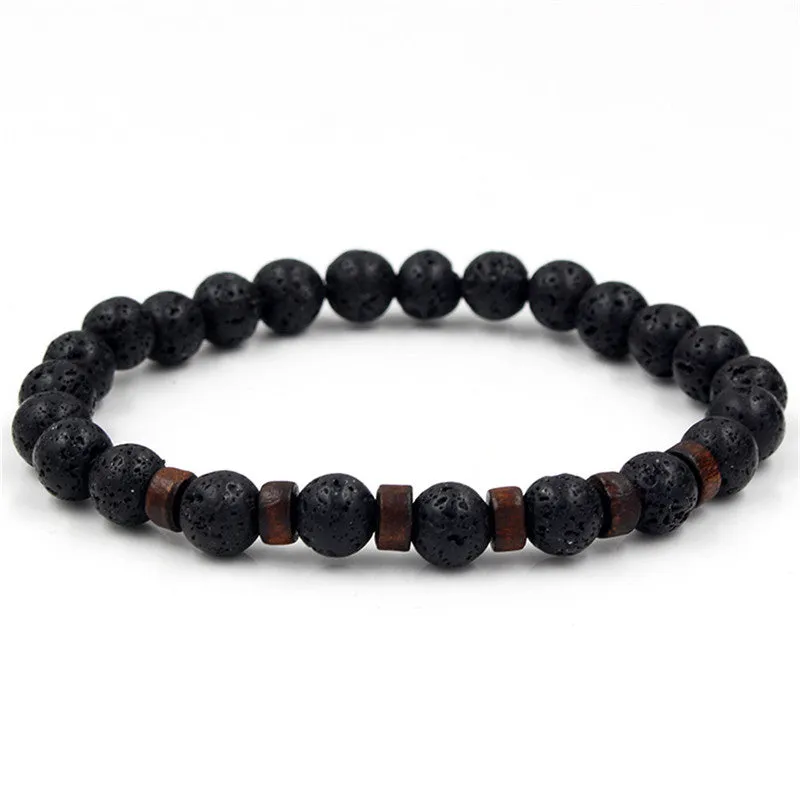 Lava Stone Stretch Yoga Bead Bracelet