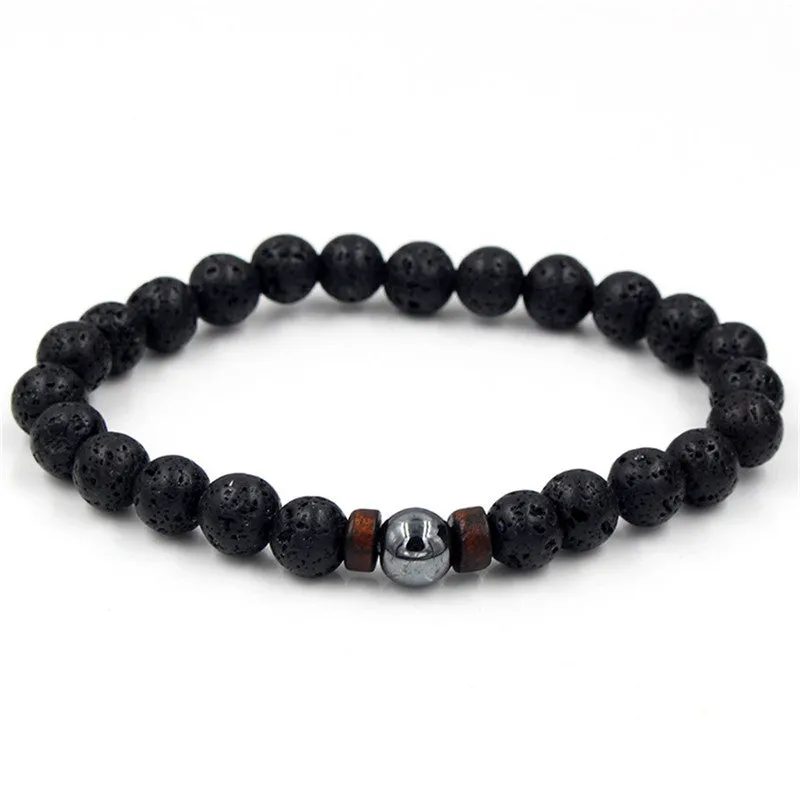 Lava Stone Stretch Yoga Bead Bracelet