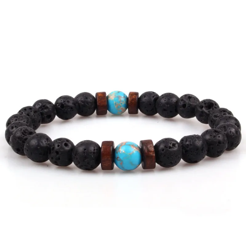 Lava Stone Stretch Yoga Bead Bracelet