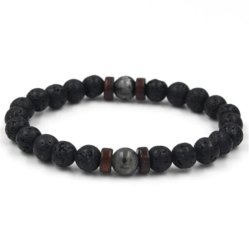 Lava Stone Stretch Yoga Bead Bracelet