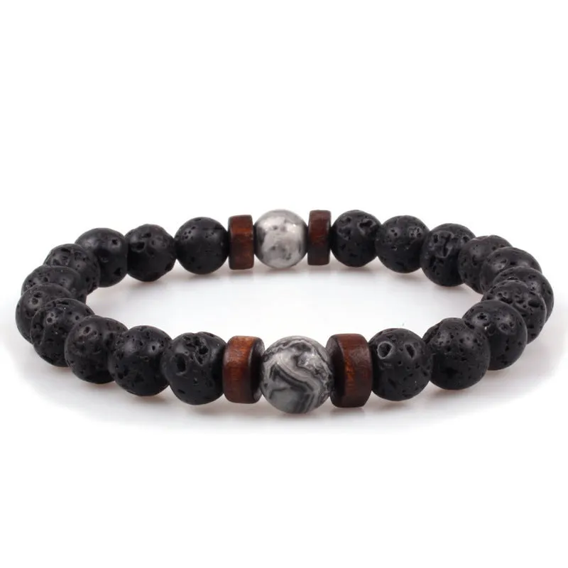 Lava Stone Stretch Yoga Bead Bracelet