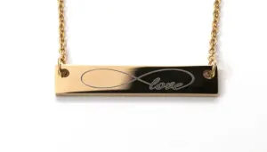 Love Infinity Bar Pendant, Love & Infinity Necklace