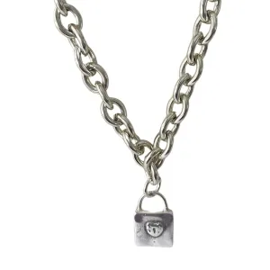 LOVE PADLOCK SILVER ROLO CHAIN NECKLACE