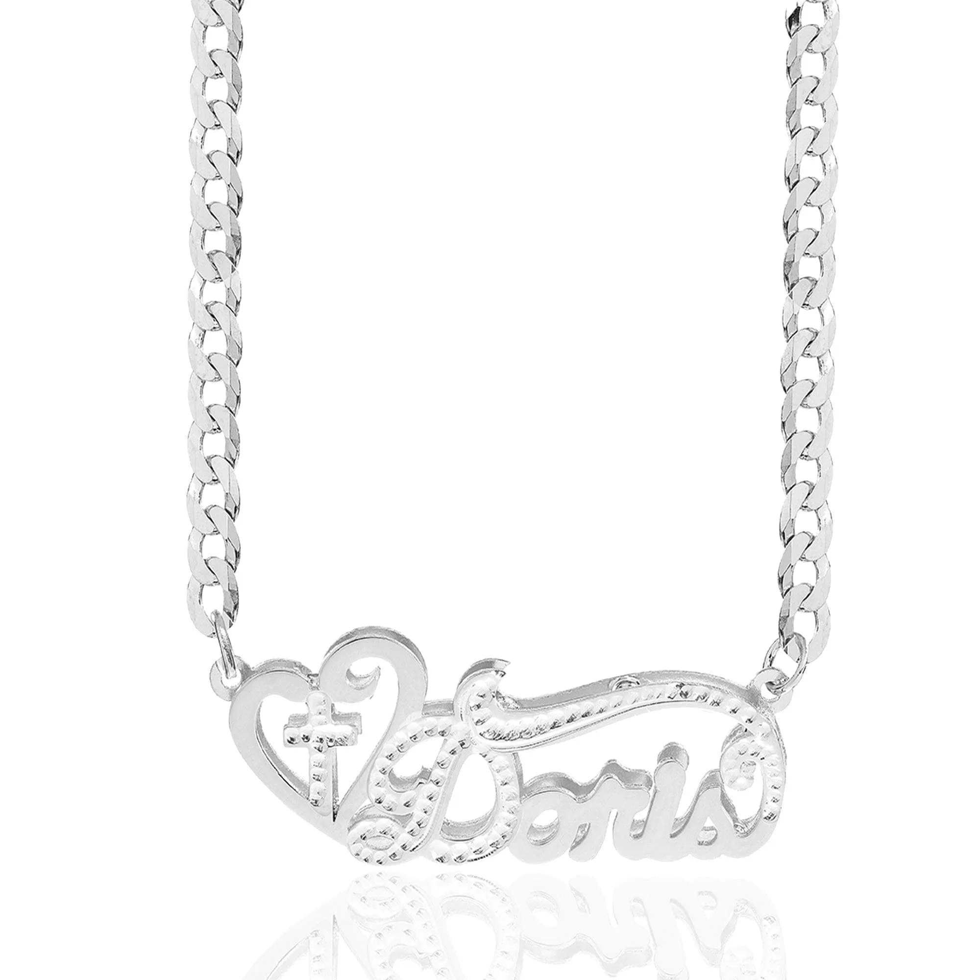 <p>Personalized .925 Sterling Silver Double Plate Necklace -<span style="color: #ff0000;"> FREE SHIPPING</span></p>