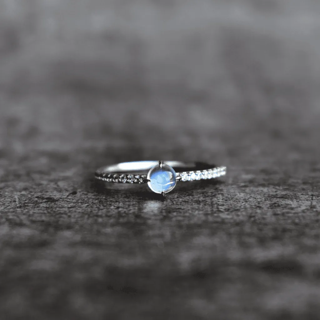 Lunar Minimalism - Moonstone Ring