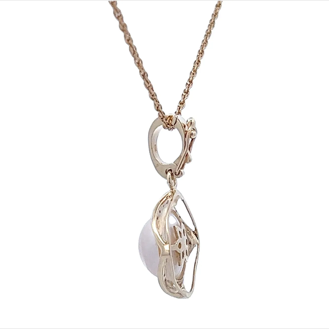 Mabe Pearl & Diamond Yellow Gold Enhancer Pendant