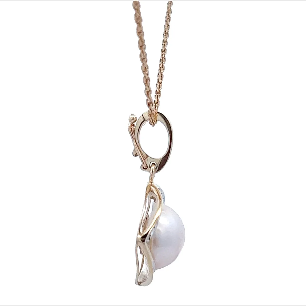 Mabe Pearl & Diamond Yellow Gold Enhancer Pendant