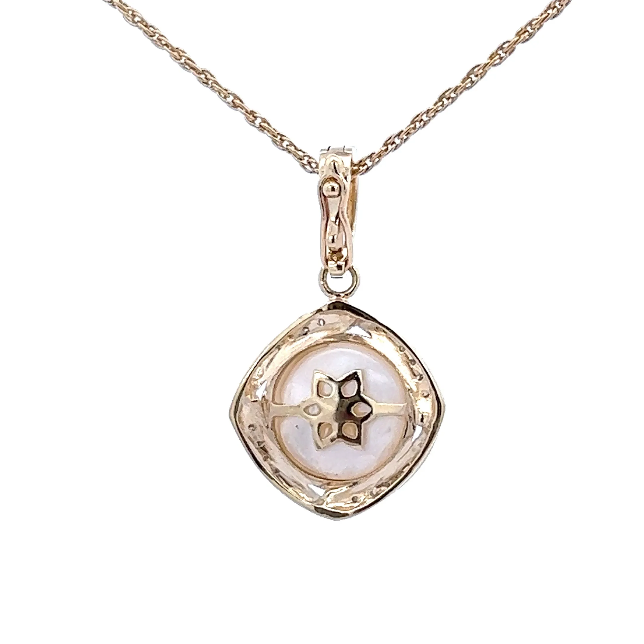 Mabe Pearl & Diamond Yellow Gold Enhancer Pendant