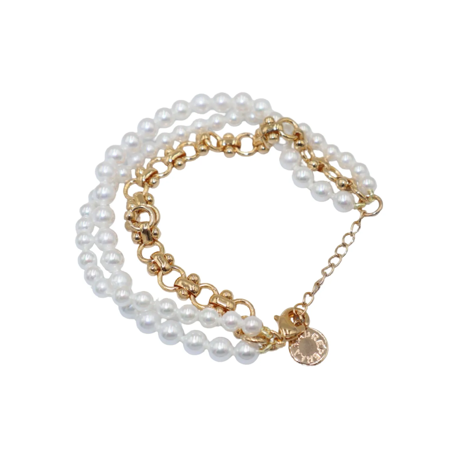 MADRE PERLA THREE LAYERED PEARLS BRACELET