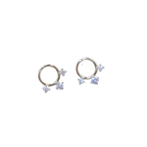 MADRE PERLA ZIRCONIA STUD EARRINGS