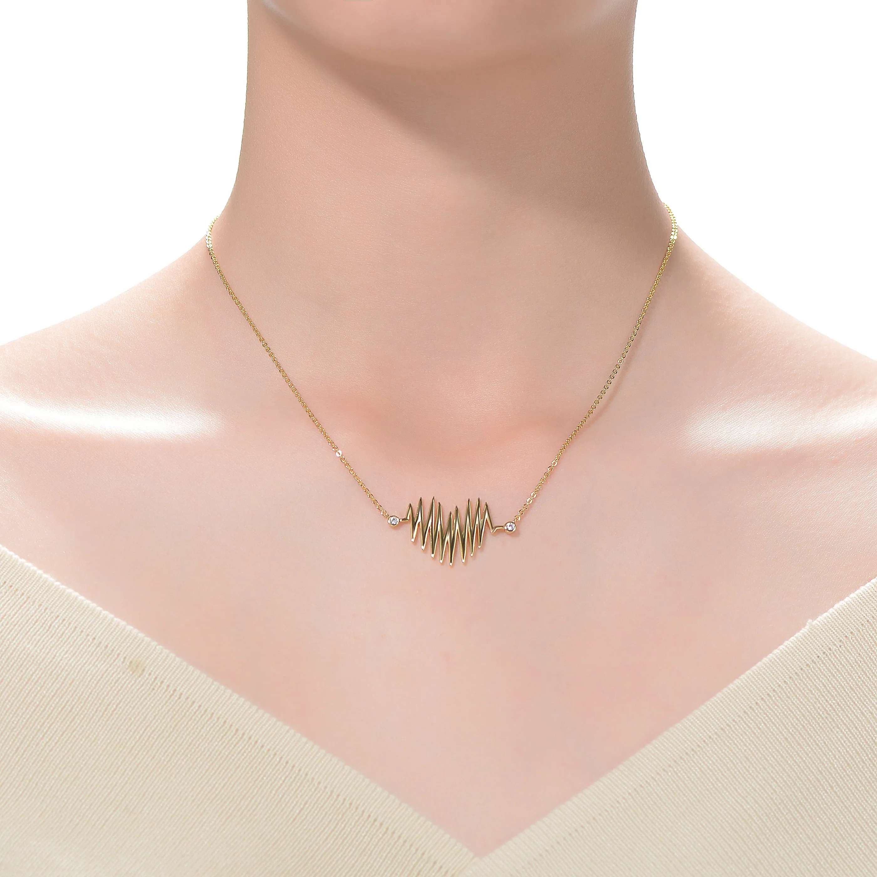 Marie Golden Heartbeat Necklace