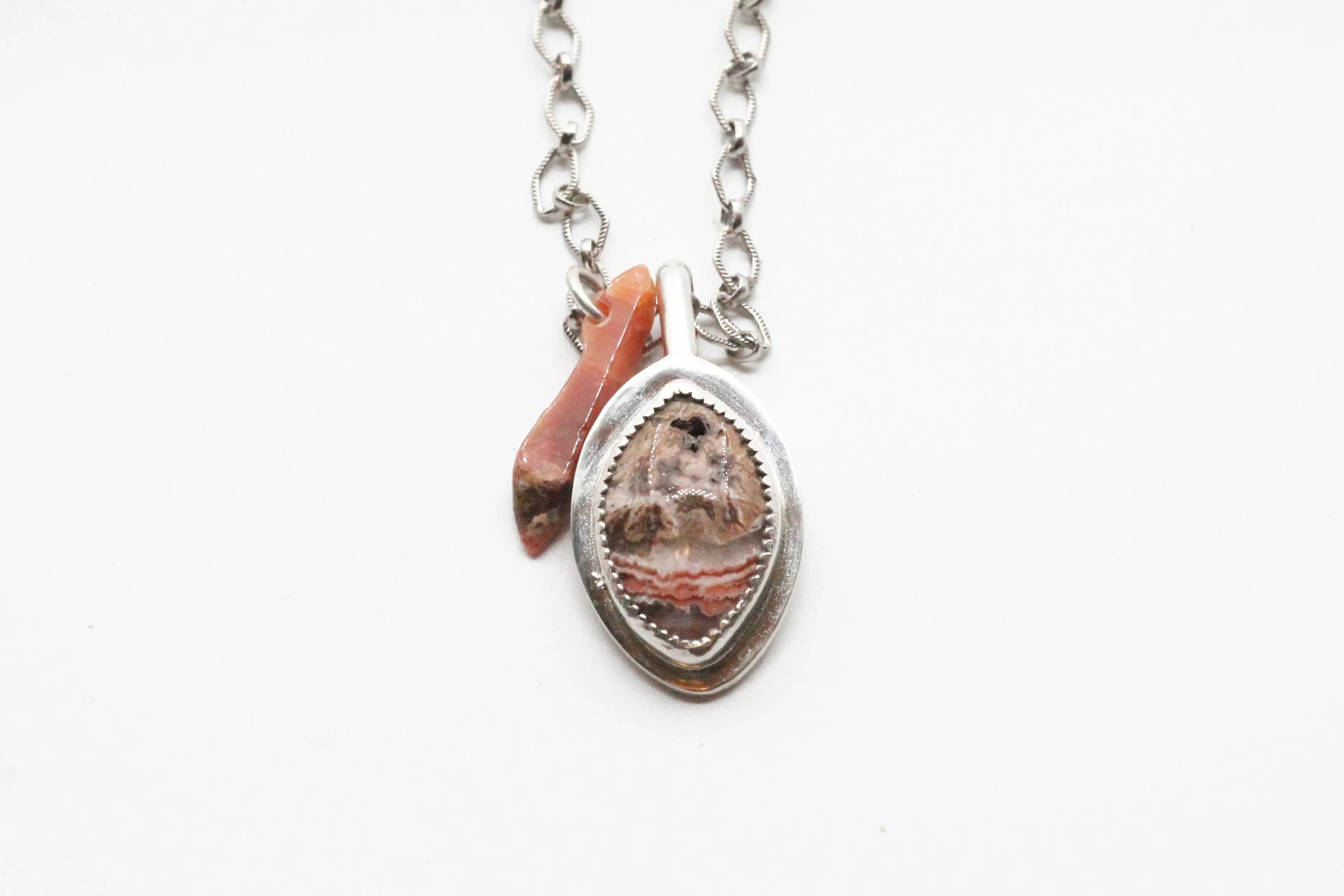 Marquette Agate Two Stone Necklace