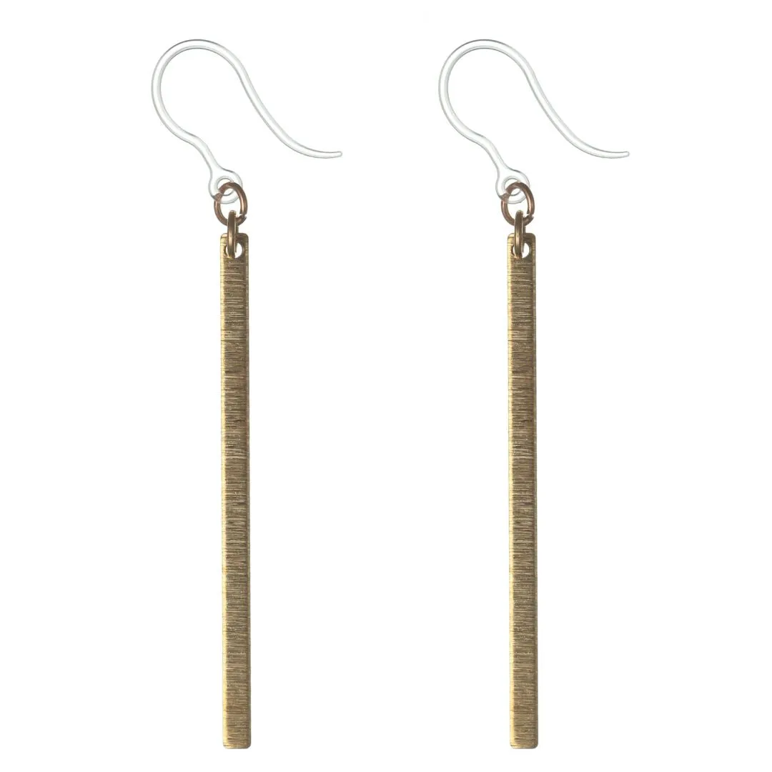 Metallic Minimalist Dangles Hypoallergenic Earrings for Sensitive Ears Made with Plastic Posts