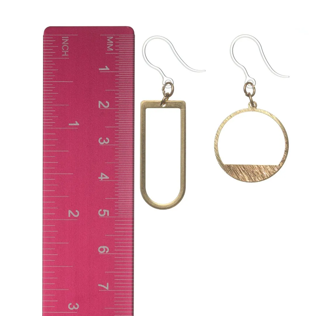 Metallic Minimalist Dangles Hypoallergenic Earrings for Sensitive Ears Made with Plastic Posts