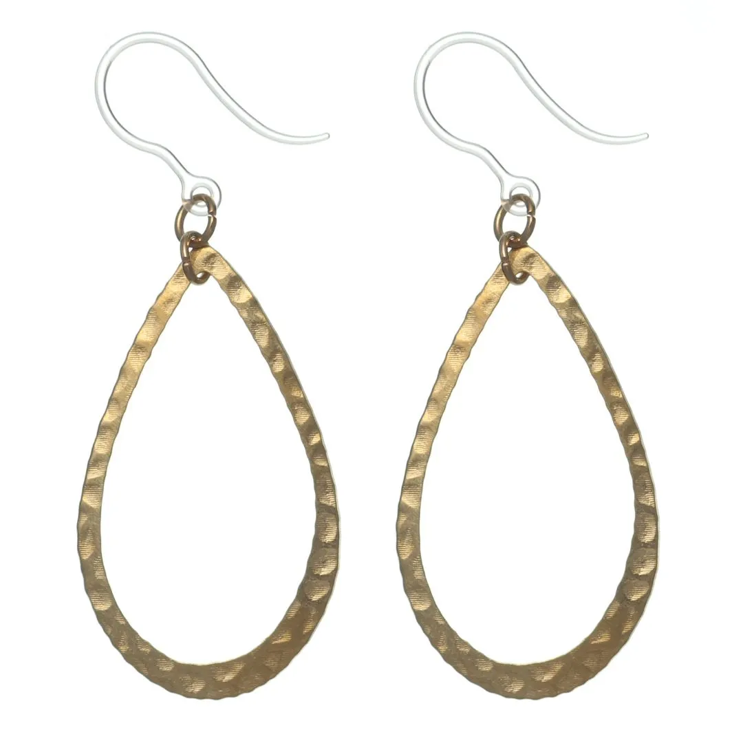 Metallic Minimalist Dangles Hypoallergenic Earrings for Sensitive Ears Made with Plastic Posts