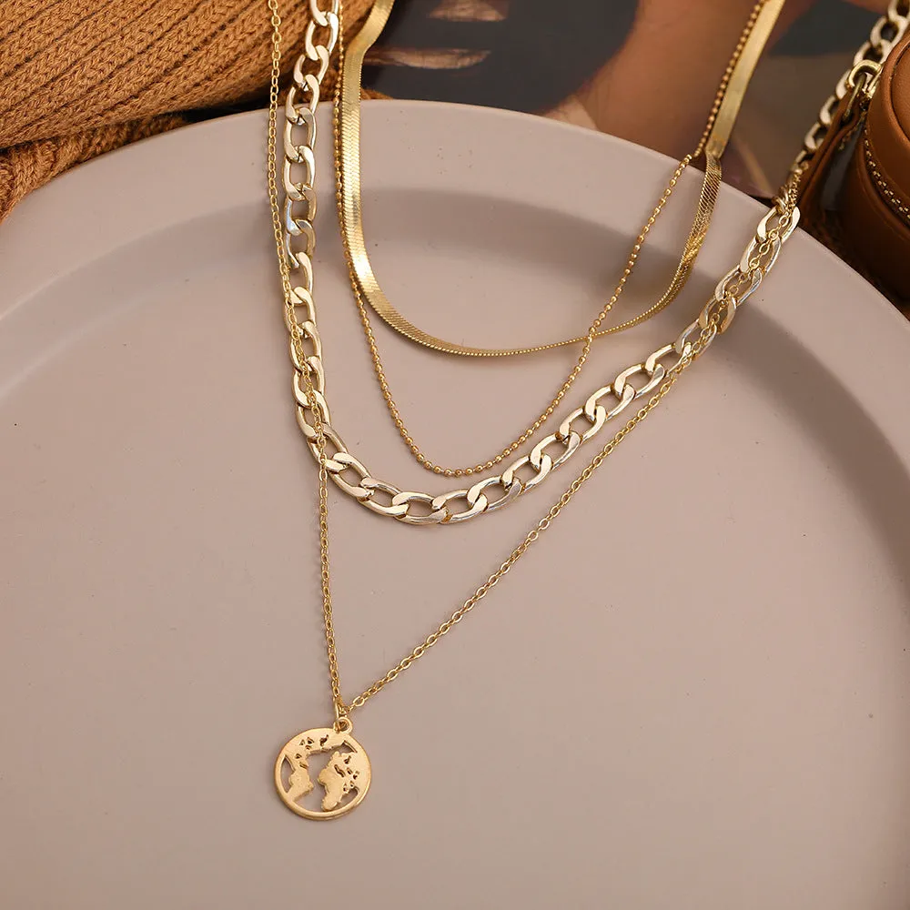 Multi-layer Snake Bone Chain Necklace Creative Personality Hollow