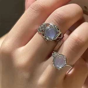 Multi-style Precious Moonstone Hollow Rings Collection