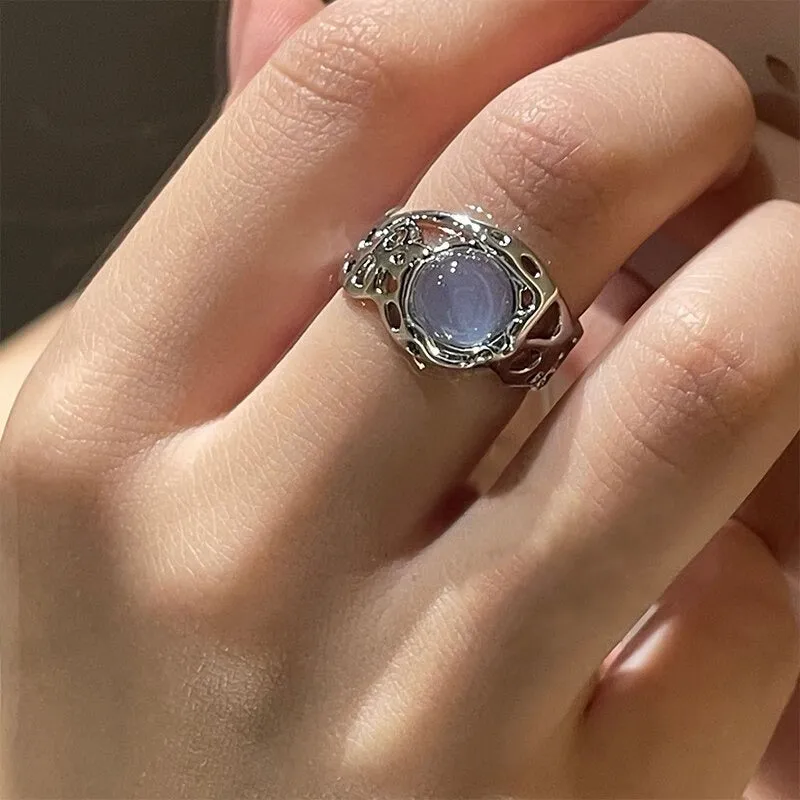 Multi-style Precious Moonstone Hollow Rings Collection