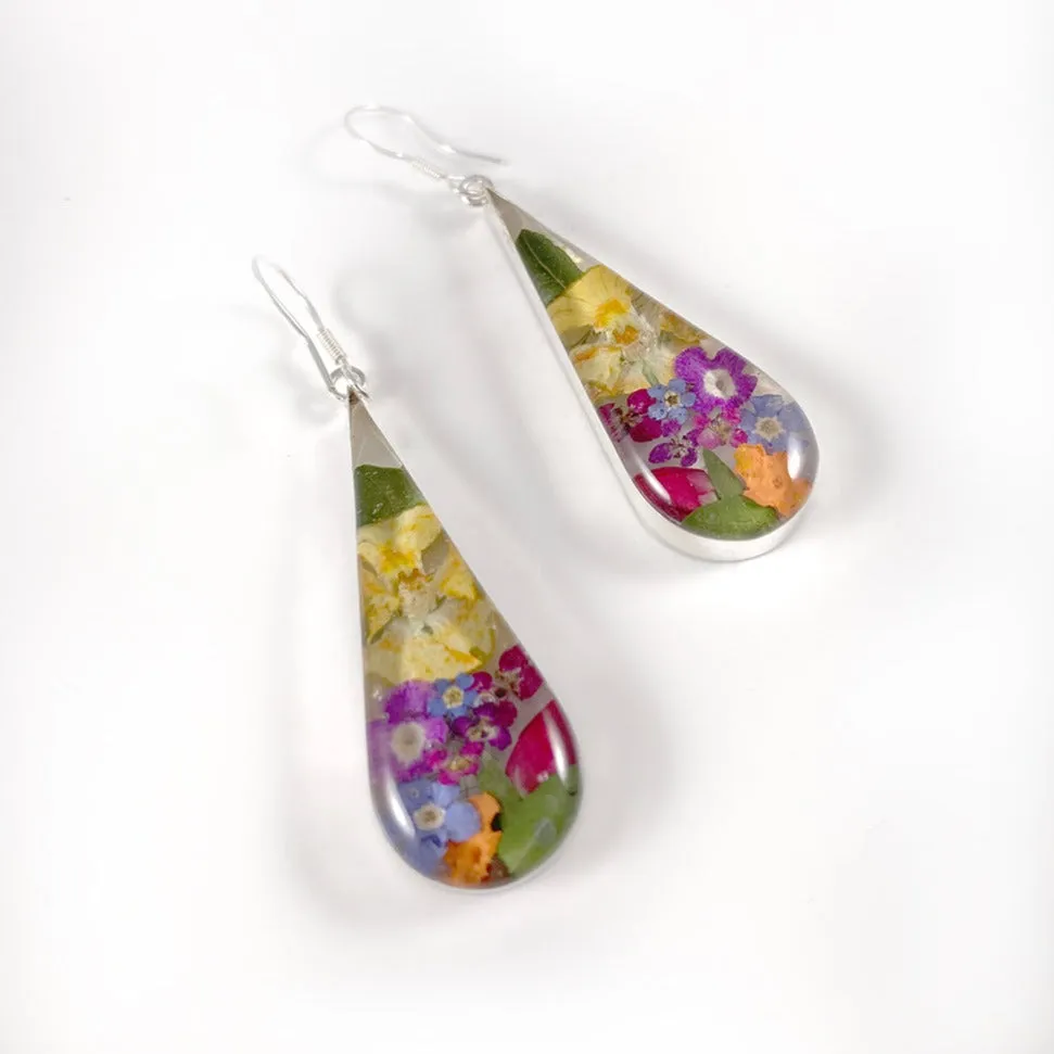 Natural Flowers Resin Earrings